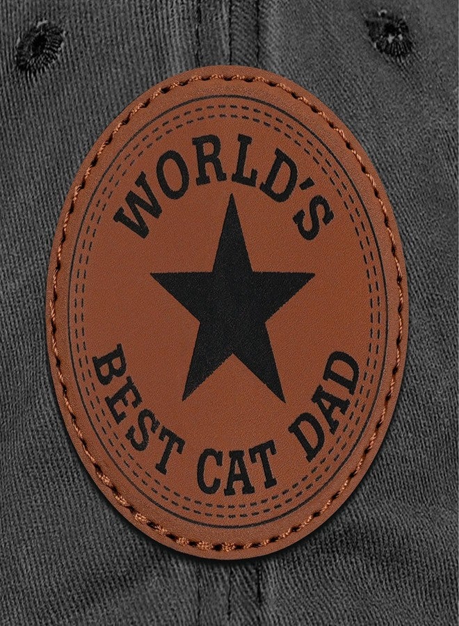 Supload Cat Dad Gifts Worlds Best Cat Dad Ever Hat Christmas Birthday for Men Trucker Hats Baseball Cap Cool Black - Image 2